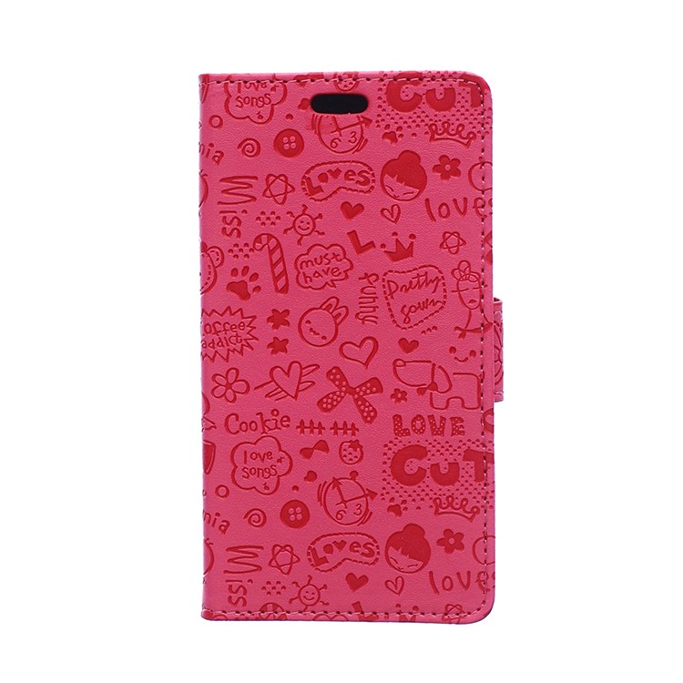 Cartoon Graffiti Wallet Leather Protective Mobile Case for Xiaomi Mi 8 Pro - Rose-1