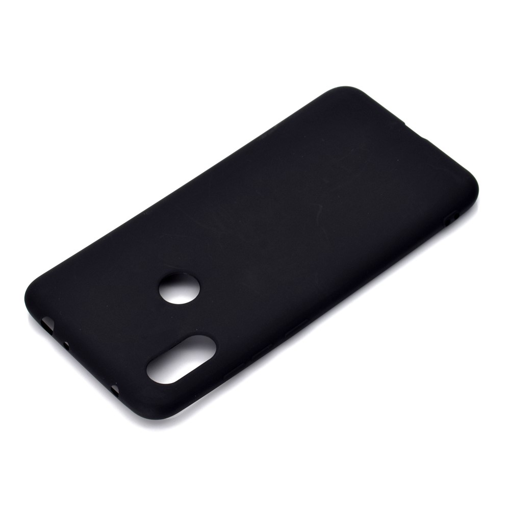 Color Sólido Soft Matte TPU Back Case Para Xiaomi Redmi Note 6 Pro - Negro