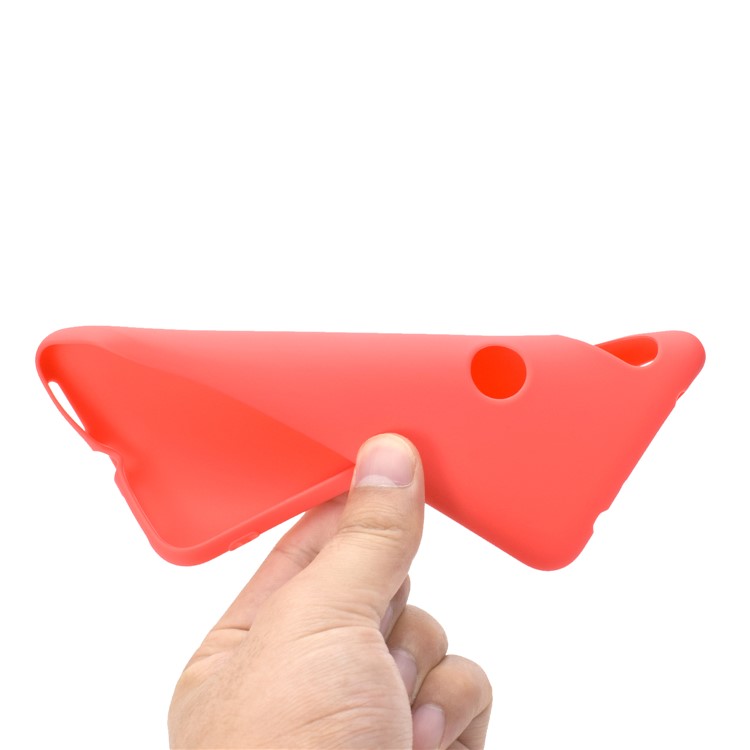 Solid Color Soft Matte TPU Gel Cover for Xiaomi Redmi Note 6 Pro - Red-5