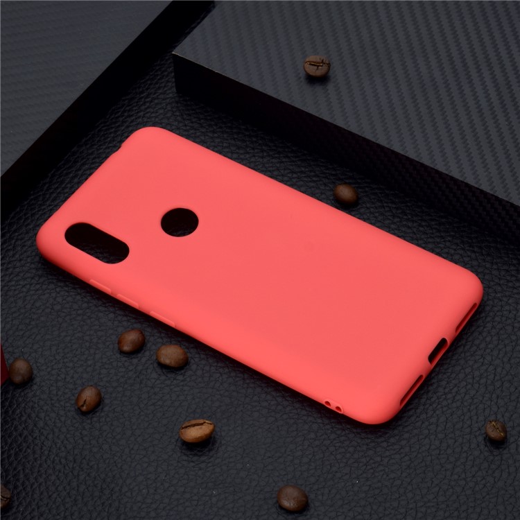Solid Color Soft Matte TPU Gel Cover for Xiaomi Redmi Note 6 Pro - Red-6