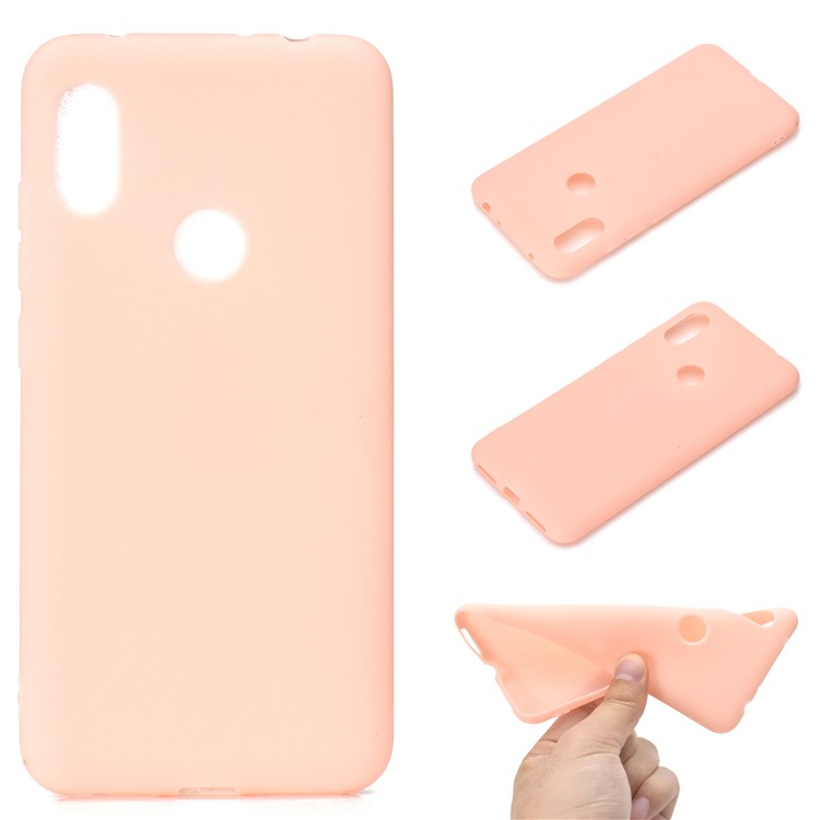 Solid Color Soft Matte TPU Cell Phone Case for Xiaomi Redmi Note 6 Pro - Pink-1