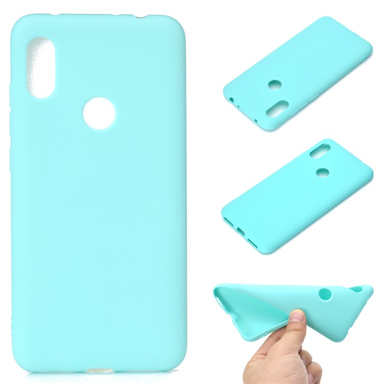 Solid Color Soft Matte TPU Protection Casing for Xiaomi Redmi Note 6 Pro - Cyan-1