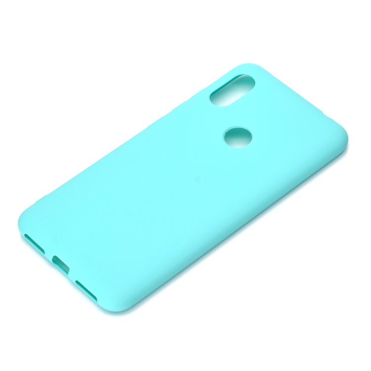 Solid Color Soft Matte TPU Protection Casing for Xiaomi Redmi Note 6 Pro - Cyan-3