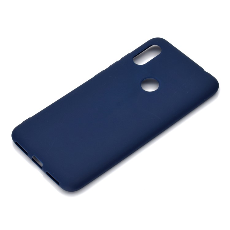 Solid Color Soft Matte TPU Mobile Cover for Xiaomi Redmi Note 6 Pro - Dark Blue-3