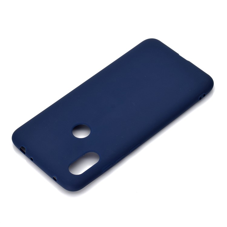 Solid Color Soft Matte TPU Mobile Cover for Xiaomi Redmi Note 6 Pro - Dark Blue-4