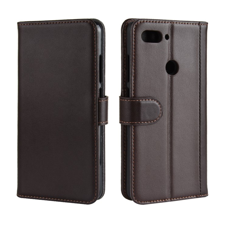 Split Leather Protection Cover Shell with Stand Wallet for Xiaomi Mi 8 Lite / Mi 8 Youth (Mi 8X) - Brown-2