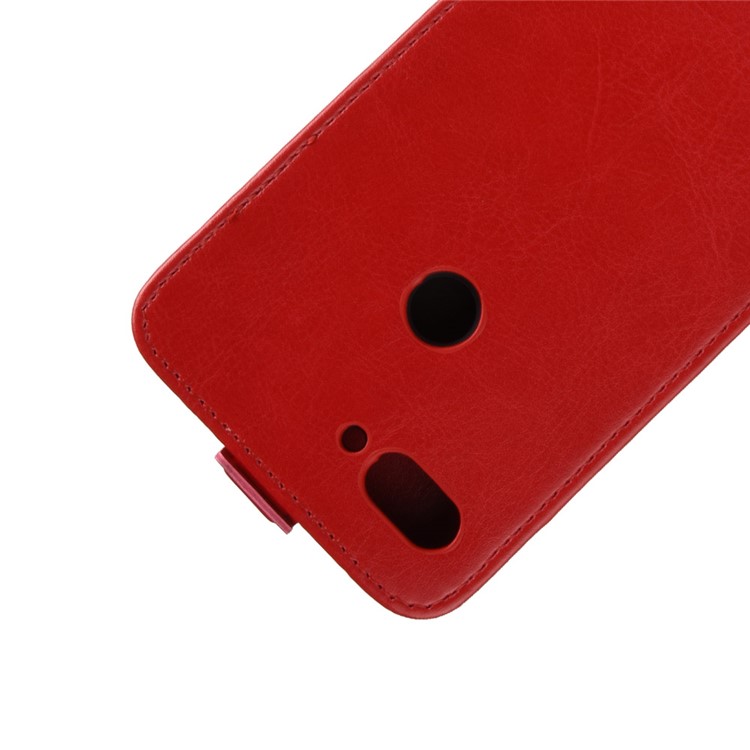 Crazy Horse Vertical Leather Card Holder Shell Case for Xiaomi Mi 8 Lite / Mi 8 Youth (Mi 8X) - Red-4
