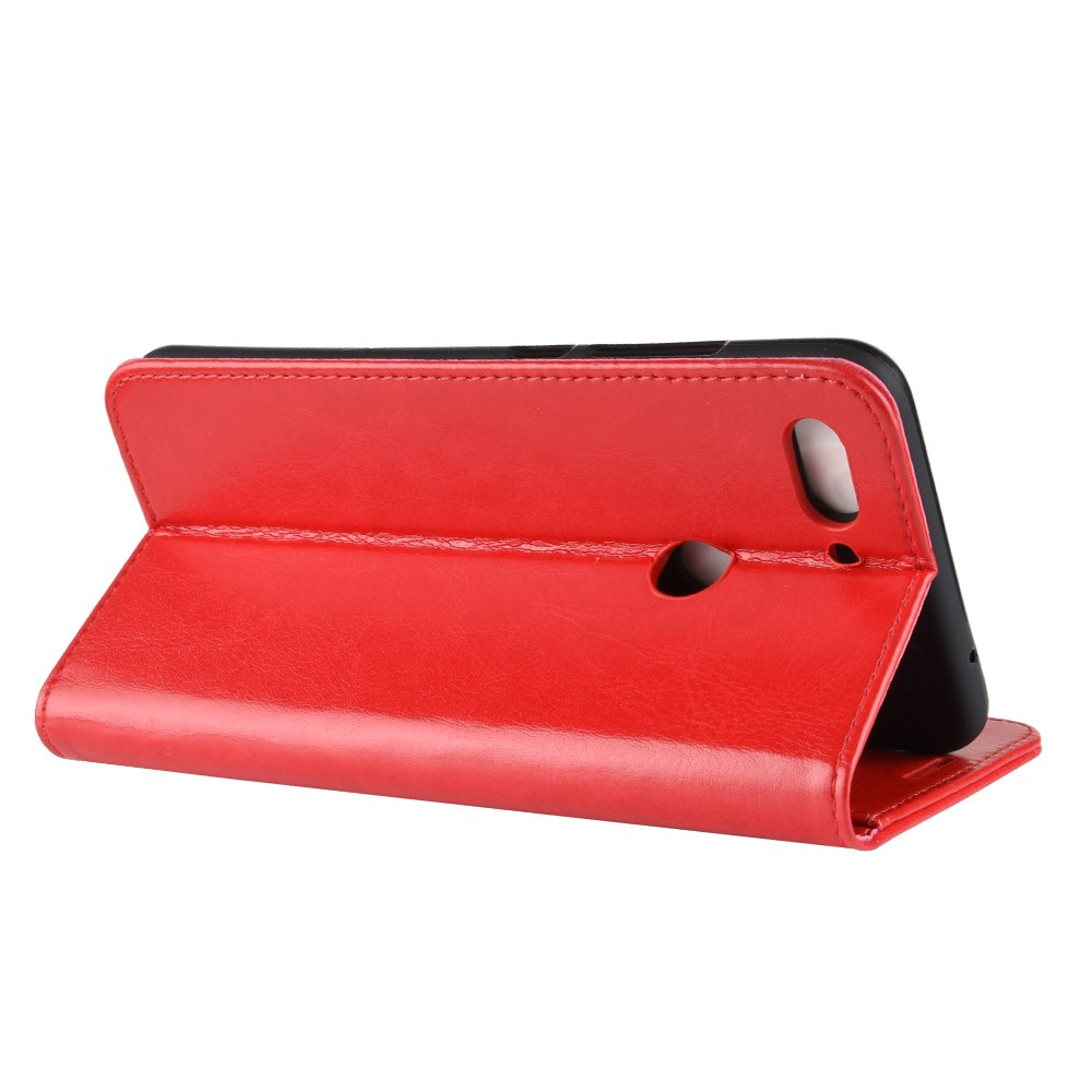 Crazy Horse Wallet Stand Leather Cover Case for Xiaomi Mi 8 Lite/Mi 8 Youth (Mi 8X) - Red-8