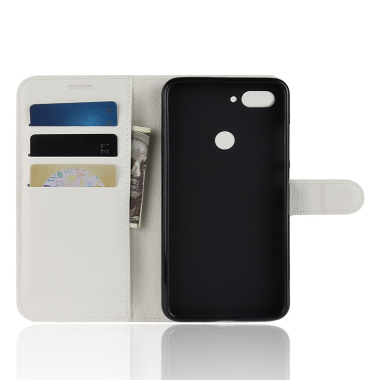 Litchi Texture Wallet Leather Mobile Cover for Xiaomi Mi 8 Lite / Mi 8 Youth (Mi 8X) - White-4