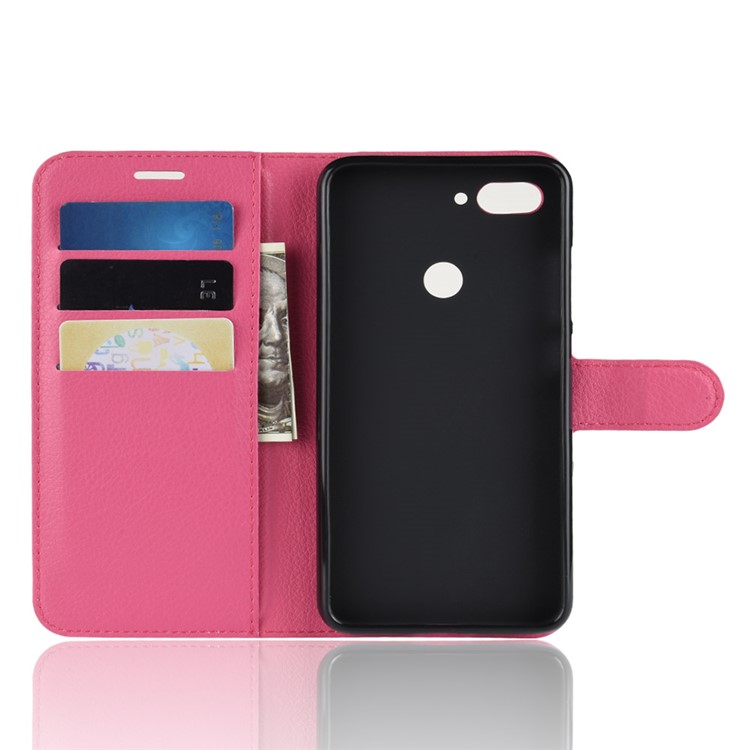 Litchi Texture Wallet Leather Flip Phone Case for Xiaomi Mi 8 Lite / Mi 8 Youth (Mi 8X) - Rose-4