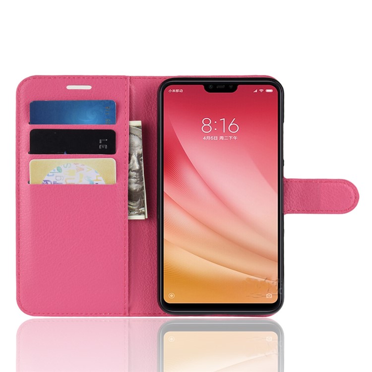 Litchi Texture Wallet Leather Flip Phone Case for Xiaomi Mi 8 Lite / Mi 8 Youth (Mi 8X) - Rose-5