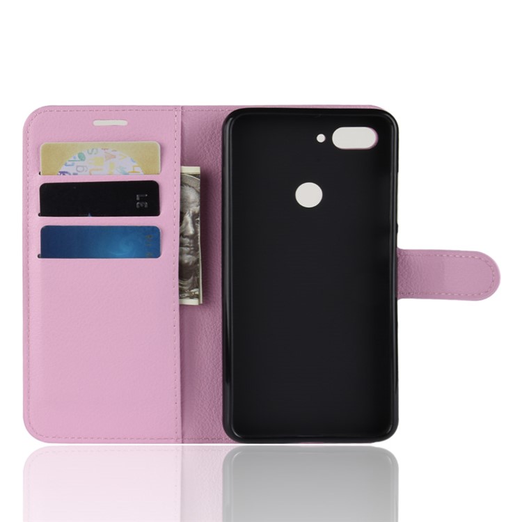 Litchi Texture Wallet Leather Stand Shell Case for Xiaomi Mi 8 Lite / Mi 8 Youth (Mi 8X) - Pink-4