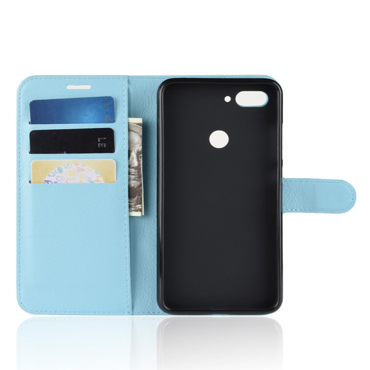 Litchi Texture Wallet Leather Magnetic Case for Xiaomi Mi 8 Lite / Mi 8 Youth (Mi 8X) - Blue-4