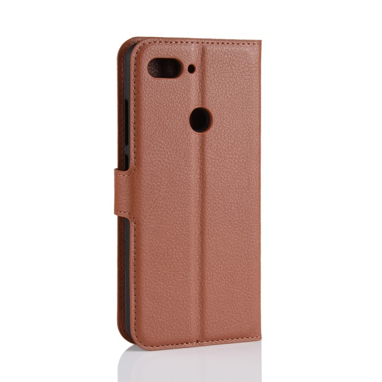 Litchi Texture Wallet Leather Cover Protector for Xiaomi Mi 8 Lite / Mi 8 Youth (Mi 8X) - Brown-2