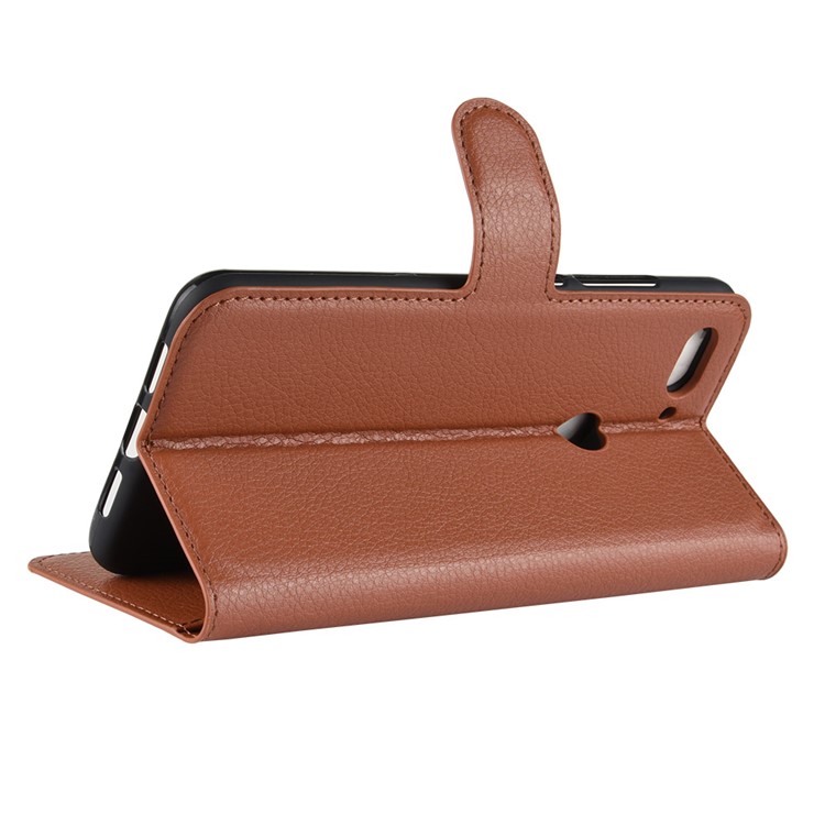 Litchi Texture Wallet Leather Cover Protector for Xiaomi Mi 8 Lite / Mi 8 Youth (Mi 8X) - Brown-6