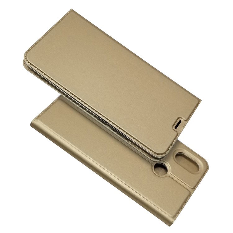 Auto-absorbed Card Holder Leather Stand Mobile Shell for Xiaomi Mi Max 3 - Gold-1