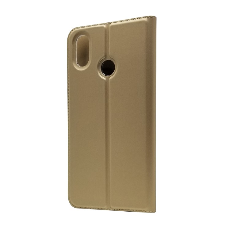Auto-absorbed Card Holder Leather Stand Mobile Shell for Xiaomi Mi Max 3 - Gold-9