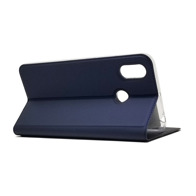 Card Holder Leather Auto-absorbed Stand Mobile Casing for Xiaomi Mi Max 3 - Dark Blue-6