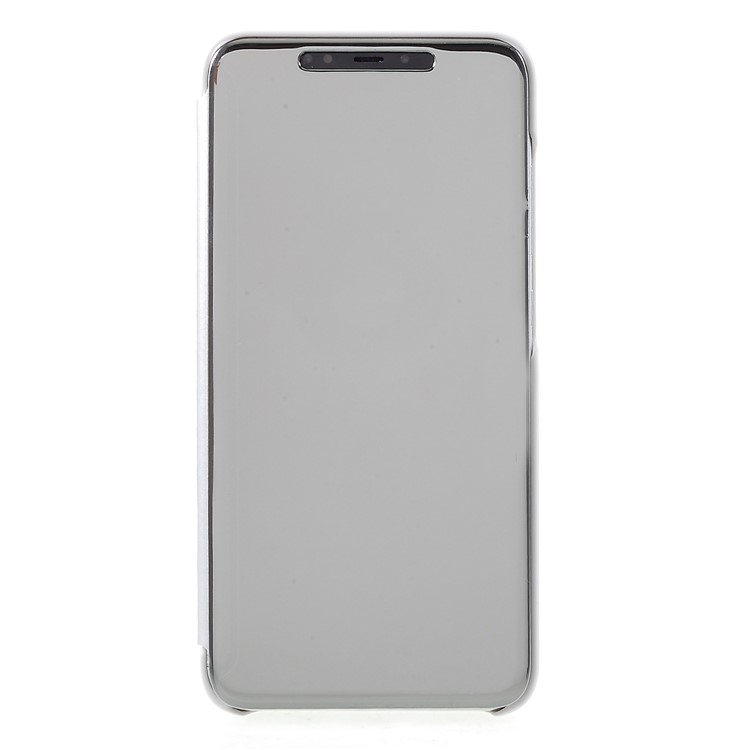 View Window Plated Mirror Surface Leather Stand Case for Xiaomi Mi 8 Pro - Silver-3