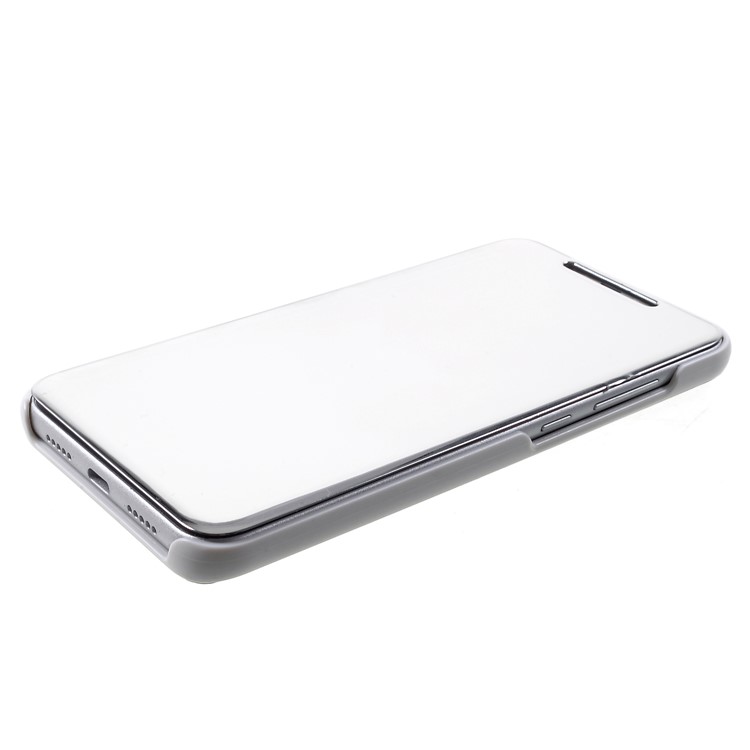 View Window Plated Mirror Surface Leather Stand Case for Xiaomi Mi 8 Pro - Silver-4