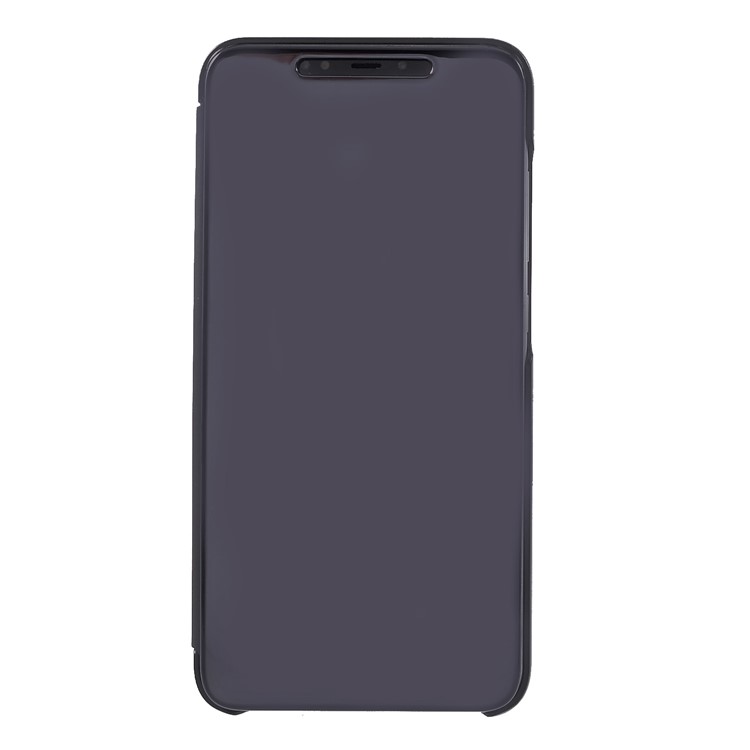 View Window Plated Mirror Surface Leather Stand Cover for Xiaomi Mi 8 Pro - Black-1
