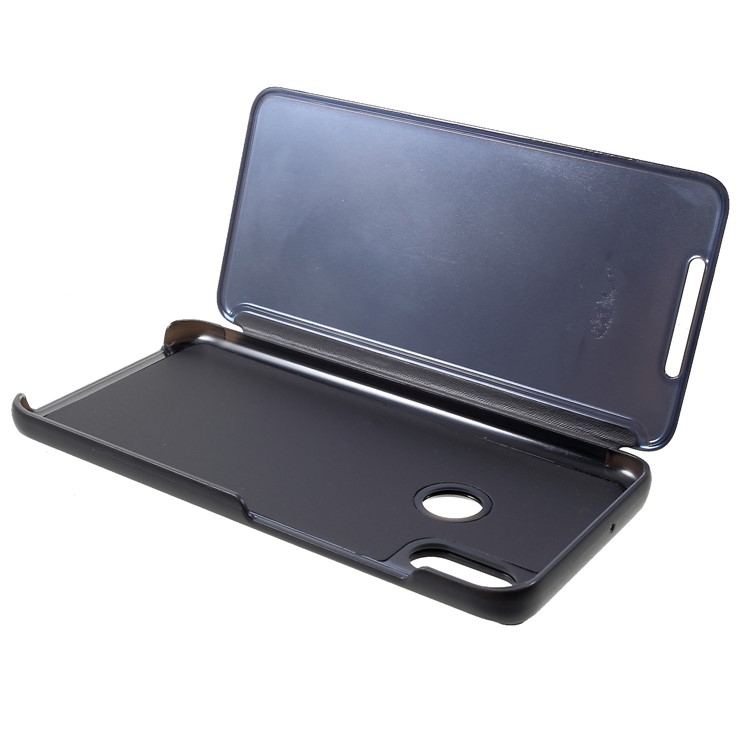 View Window Plated Mirror Surface Leather Stand Cover for Xiaomi Mi 8 Pro - Black-10