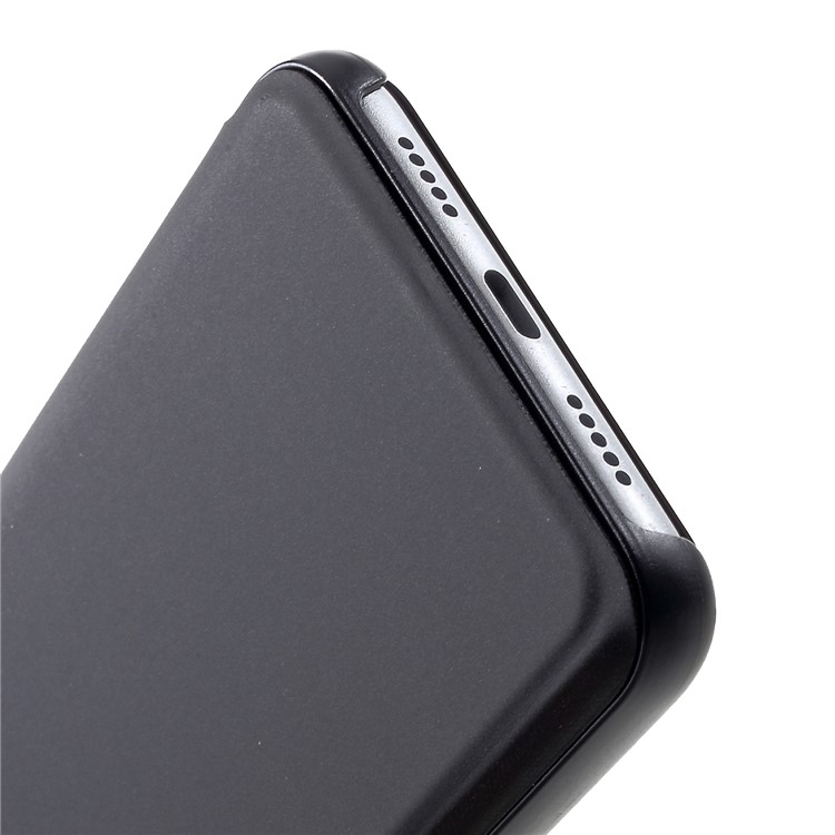 View Window Plated Mirror Surface Leather Stand Cover for Xiaomi Mi 8 Pro - Black-9