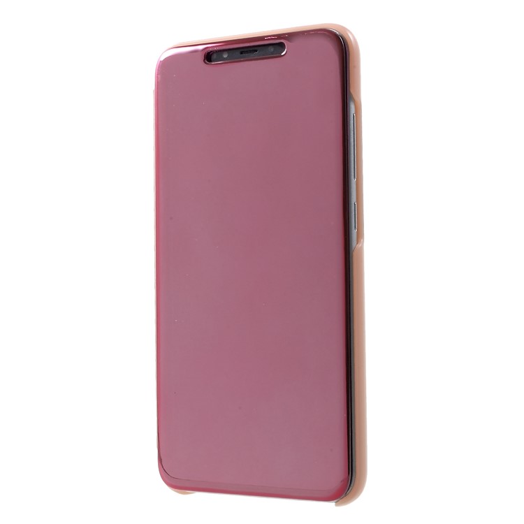 View Window Plated Mirror Surface Leather Stand Case Cover for Xiaomi Mi 8 Pro - Rose Gold-3