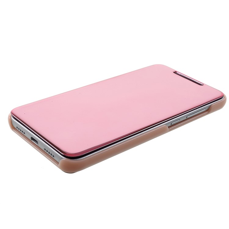 View Window Plated Mirror Surface Leather Stand Case Cover for Xiaomi Mi 8 Pro - Rose Gold-4