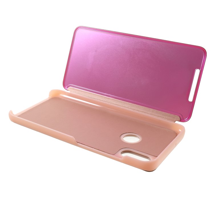 View Window Plated Mirror Surface Leather Stand Case Cover for Xiaomi Mi 8 Pro - Rose Gold-7