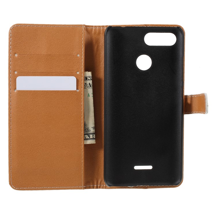 Pattern Printing Wallet PU Leather Case for Xiaomi Redmi 6 (Dual Camera: 12MP+5MP) - Damask Flower-6