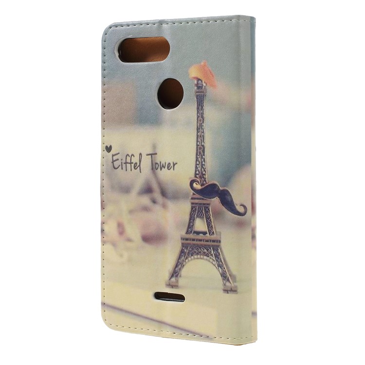 Patterned Wallet PU Leather Mobile Cover for Xiaomi Redmi 6 (Dual Camera: 12MP+5MP) - Eiffel Tower-2