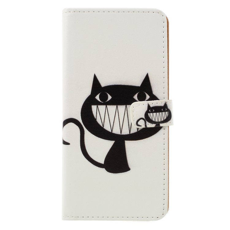 Patterned PU Leather Case with Wallet Stand for Xiaomi Redmi 6 (Dual Camera: 12MP+5MP) - Black Cat-1