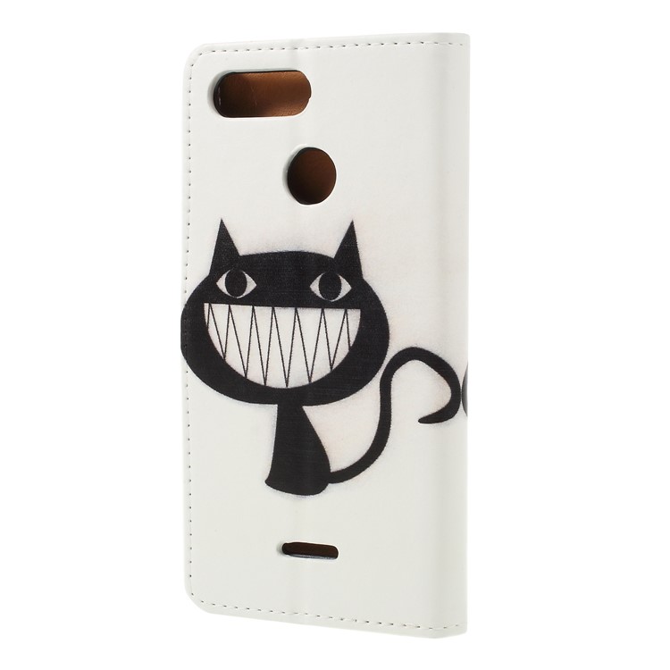 Patterned PU Leather Case with Wallet Stand for Xiaomi Redmi 6 (Dual Camera: 12MP+5MP) - Black Cat-2
