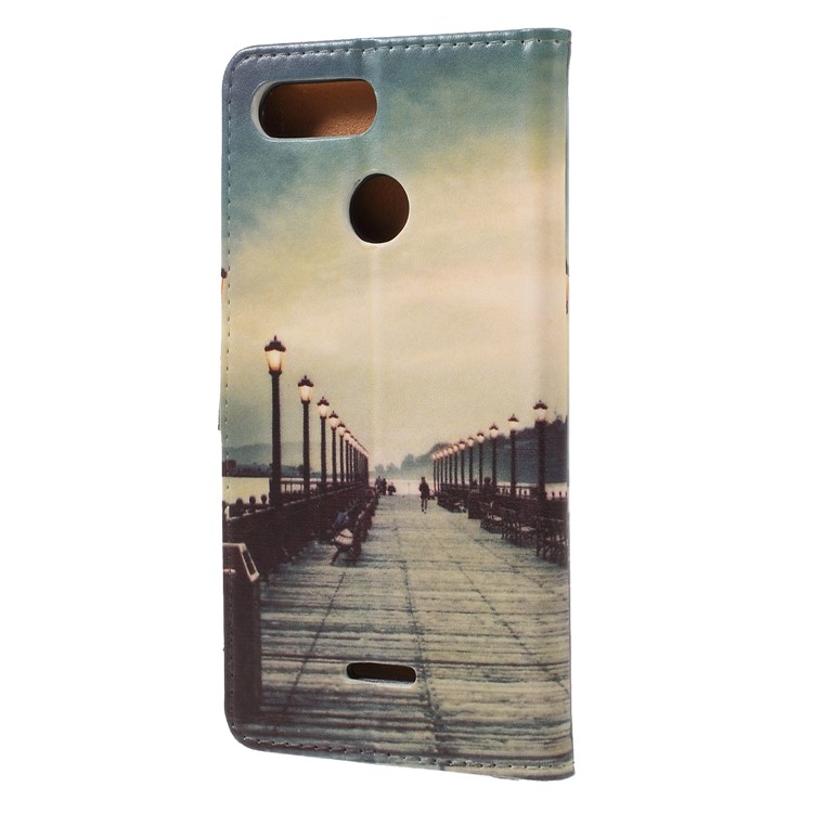 Patterned Wallet Leather Cover Case for Xiaomi Redmi 6 (Dual Camera: 12MP+5MP) - Dock at Sunset-2