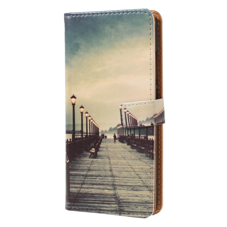 Patterned Wallet Leather Cover Case for Xiaomi Redmi 6 (Dual Camera: 12MP+5MP) - Dock at Sunset-3