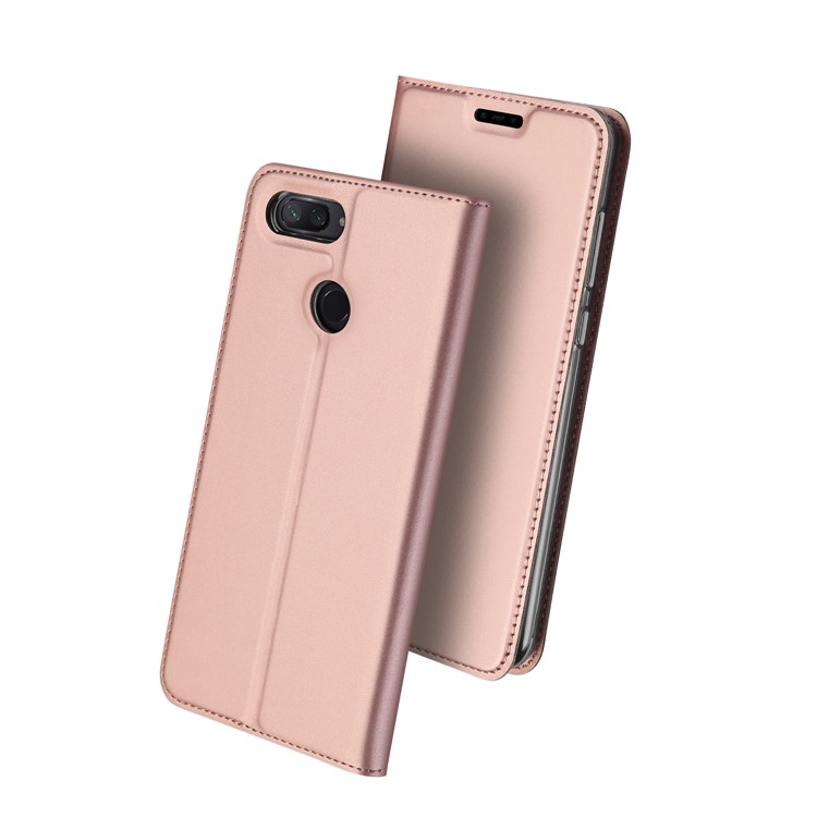 DUX DUCIS Skin Pro Series for Xiaomi Mi 8 Lite / Mi 8 Youth (Mi 8X), Business Leather Stand Mobile Cover - Rose Gold-2
