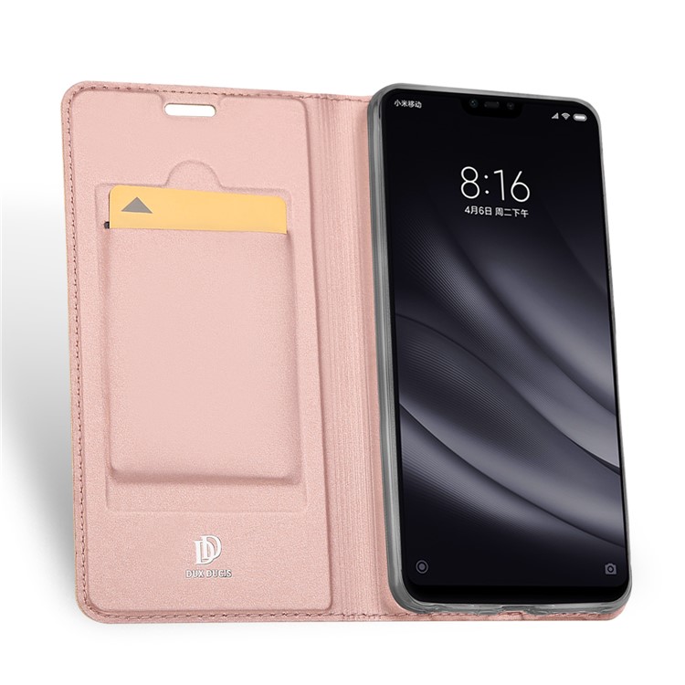 DUX DUCIS Skin Pro Series for Xiaomi Mi 8 Lite / Mi 8 Youth (Mi 8X), Business Leather Stand Mobile Cover - Rose Gold-3
