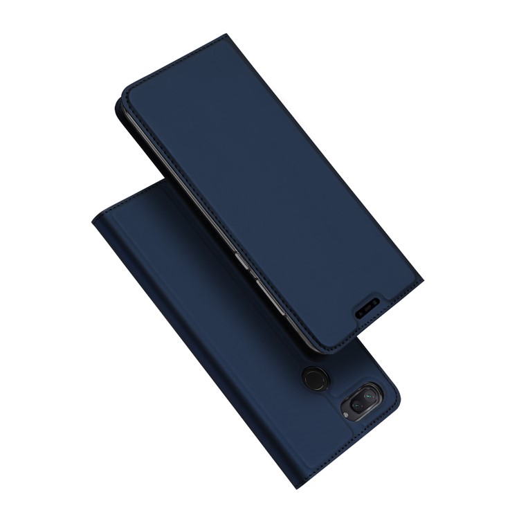 DUX DUCIS Skin Pro Series for Xiaomi Mi 8 Lite / Mi 8 Youth (Mi 8X), Business Leather Stand Protective Case - Dark Blue-1