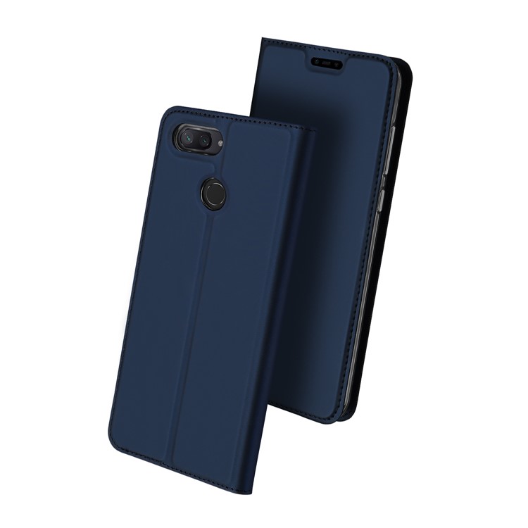DUX DUCIS Skin Pro Series for Xiaomi Mi 8 Lite / Mi 8 Youth (Mi 8X), Business Leather Stand Protective Case - Dark Blue-2