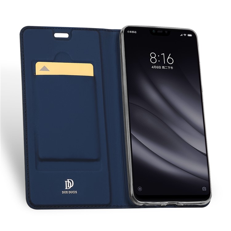 DUX DUCIS Skin Pro Series for Xiaomi Mi 8 Lite / Mi 8 Youth (Mi 8X), Business Leather Stand Protective Case - Dark Blue-3