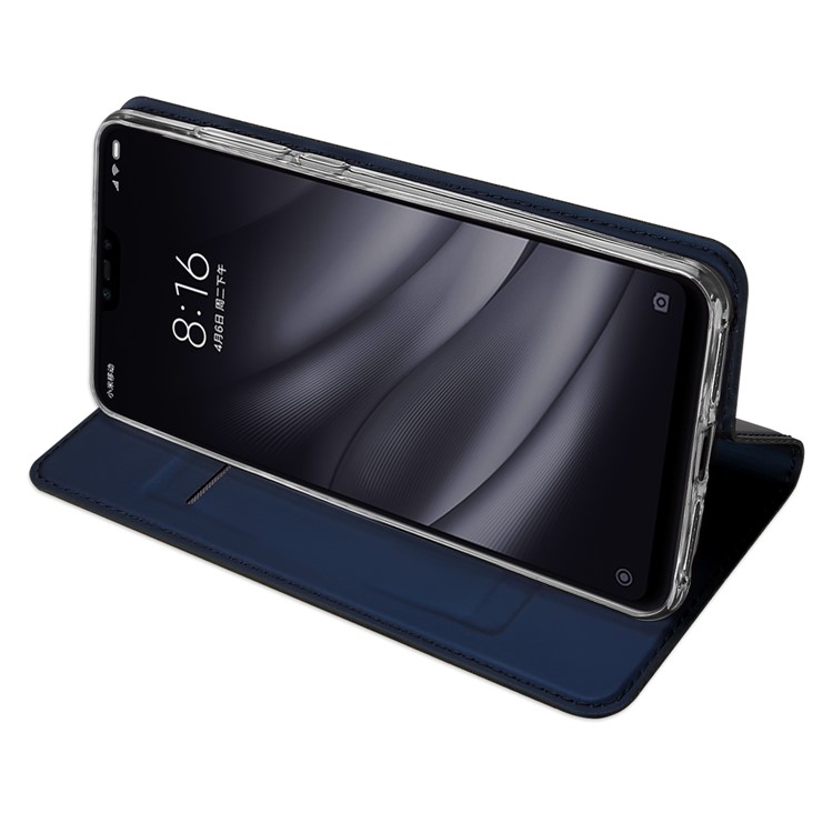 DUX DUCIS Skin Pro Series for Xiaomi Mi 8 Lite / Mi 8 Youth (Mi 8X), Business Leather Stand Protective Case - Dark Blue-5