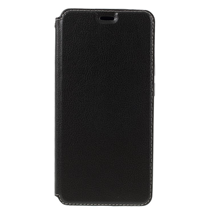Auto-absorbed Card Holder Stand Leather Shell for Xiaomi Redmi Note 6 Pro - Black-1