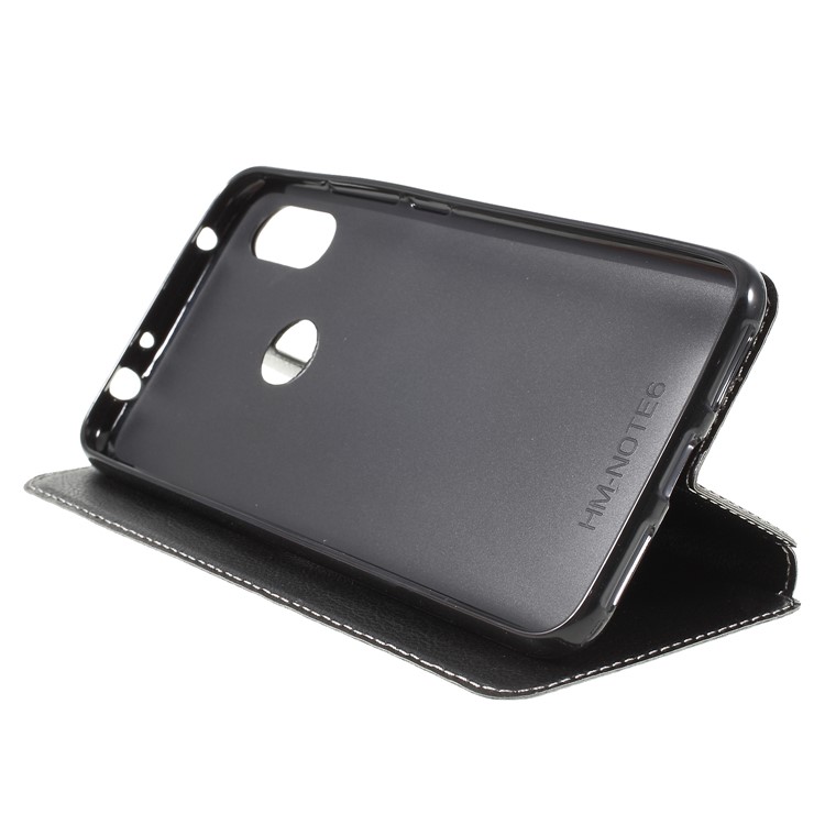 Auto-absorbed Card Holder Stand Leather Shell for Xiaomi Redmi Note 6 Pro - Black-4