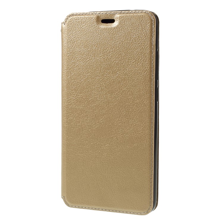 Auto-absorbed Card Holder Stand Leather Accessory Case for Xiaomi Redmi Note 6 Pro - Gold-3