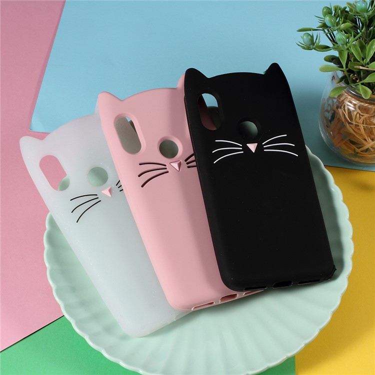3D Mustache Cat Silicone Protective Cover for Xiaomi Mi A2 Lite / Redmi 6 Pro (China) - Black-5