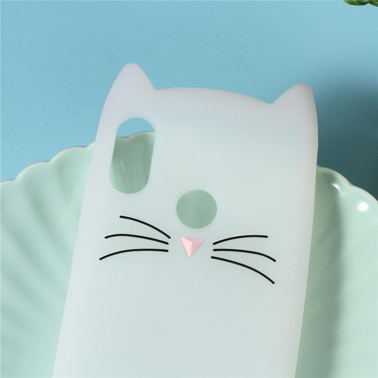 3D Mustache Cat Silicone Mobile Cover for Xiaomi Mi A2 Lite / Redmi 6 Pro (China) - White-2
