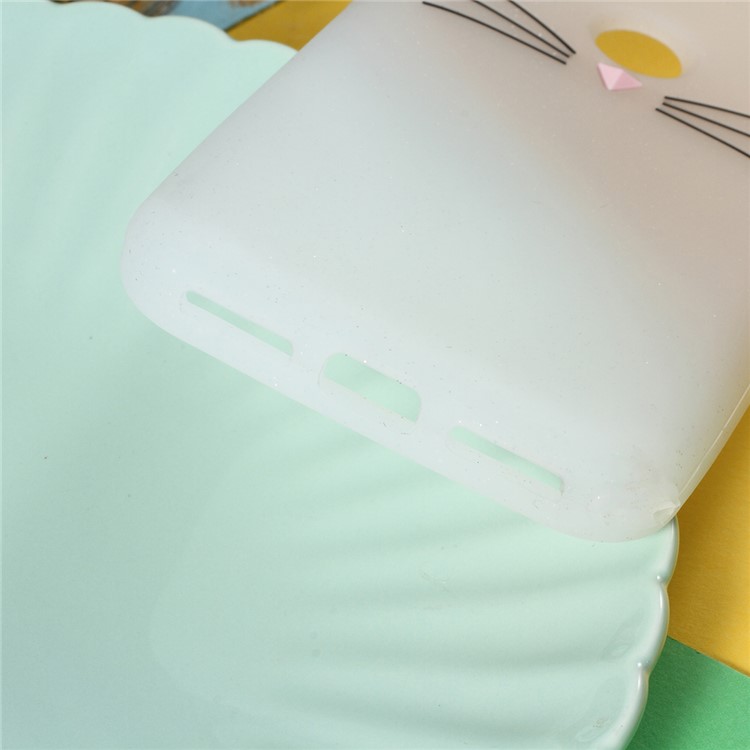 3D Mustache Cat Silicone Mobile Cover for Xiaomi Mi A2 Lite / Redmi 6 Pro (China) - White-4