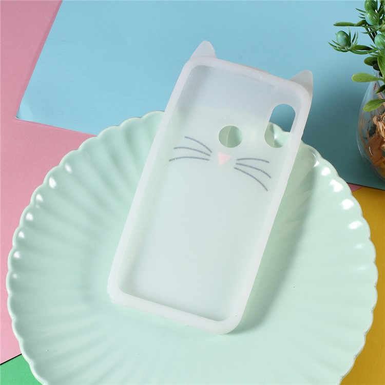 3D Mustache Cat Silicone Mobile Cover for Xiaomi Mi A2 Lite / Redmi 6 Pro (China) - White-5