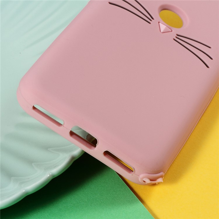 3D Mustache Cat Silicone Phone Casing for Xiaomi Mi A2 Lite / Redmi 6 Pro (China) - Pink-4